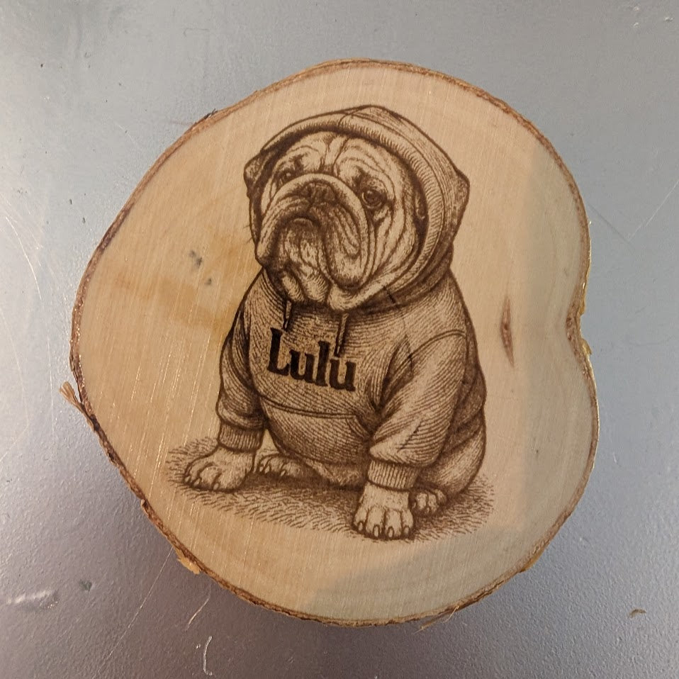 Custom Dog Woodcut