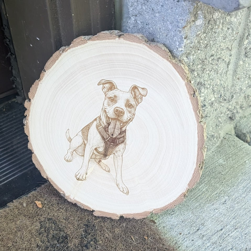 Custom Dog Woodcut