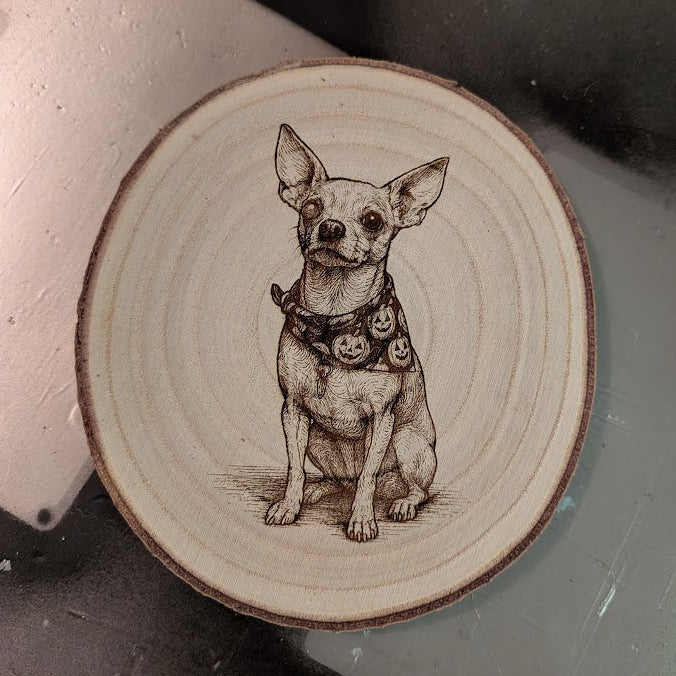 Custom Dog Woodcut