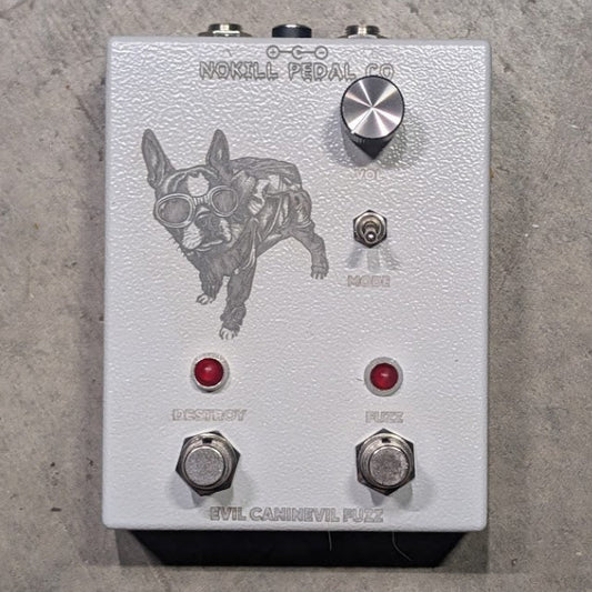 NOKILL Pedal Co Evil Caninevil Fuzz — dual-circuit pedal with fuzz and octave-up, each on its own footswitch, 125B enclosure with original dog-inspired artwork