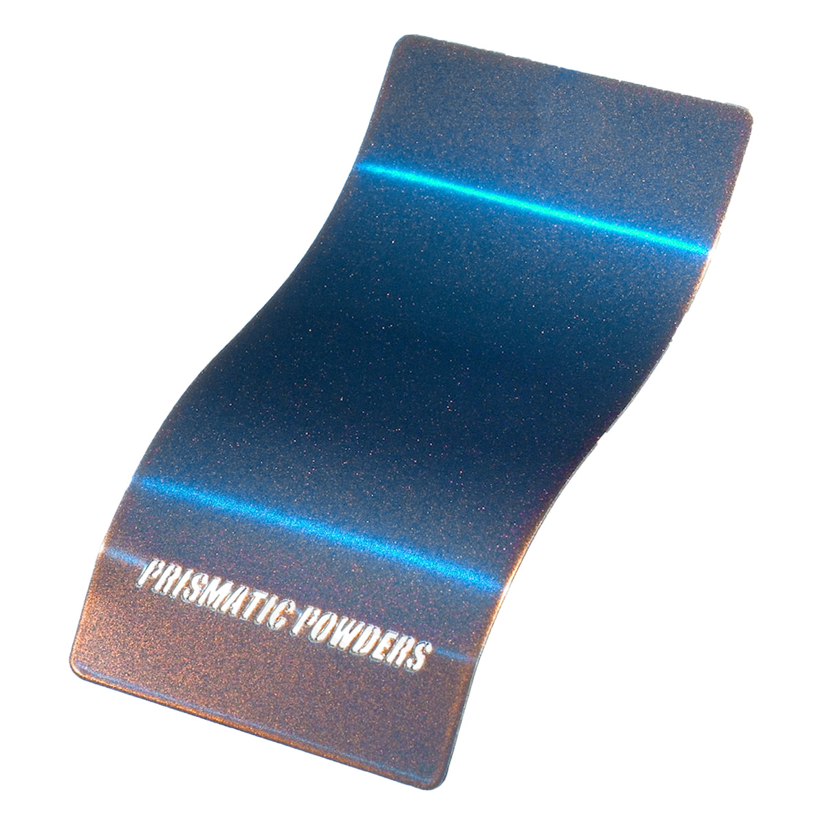 Blue Morpho powder coat sample panel (Prismatic Powders)